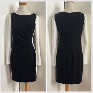 NWT Vince Camuto Black and White Color-block Bodycon Fitted Dress sz 8